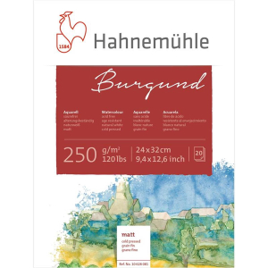 Hahnemühle Burgund Aquarellblock - 250 g/m² - matt - 24 x 32 cm - 20 Blatt