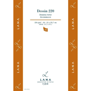 Lana Dessin Zeichenblock - 220 g/m&sup2; - DIN A5 - 30 Blatt