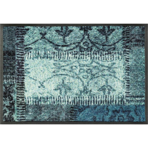 wash+dry Schmutzfangmatte Vintage Patches türkis - 75 x 120 cm