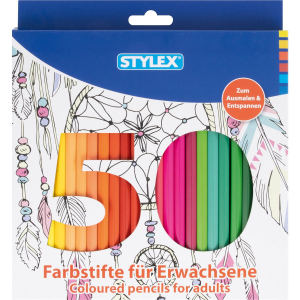 Stylex Farbstifte, 50 Stück für Erwachsene