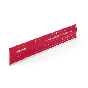 transotype Aluminiumschneidelineal PRO rot 30 cm