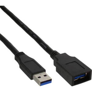 InLine USB 3.0 Kabel, A Stecker / Buchse, schwarz, 2m