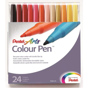 Pentel Faserschreiber Colour Pen 0,6 mm Set 24 Farben...