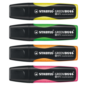 STABILO GREEN BOSS Textmarker - 2+5 mm - 4er Set