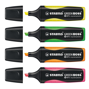 STABILO GREEN BOSS Textmarker - 2+5 mm - 4er Set