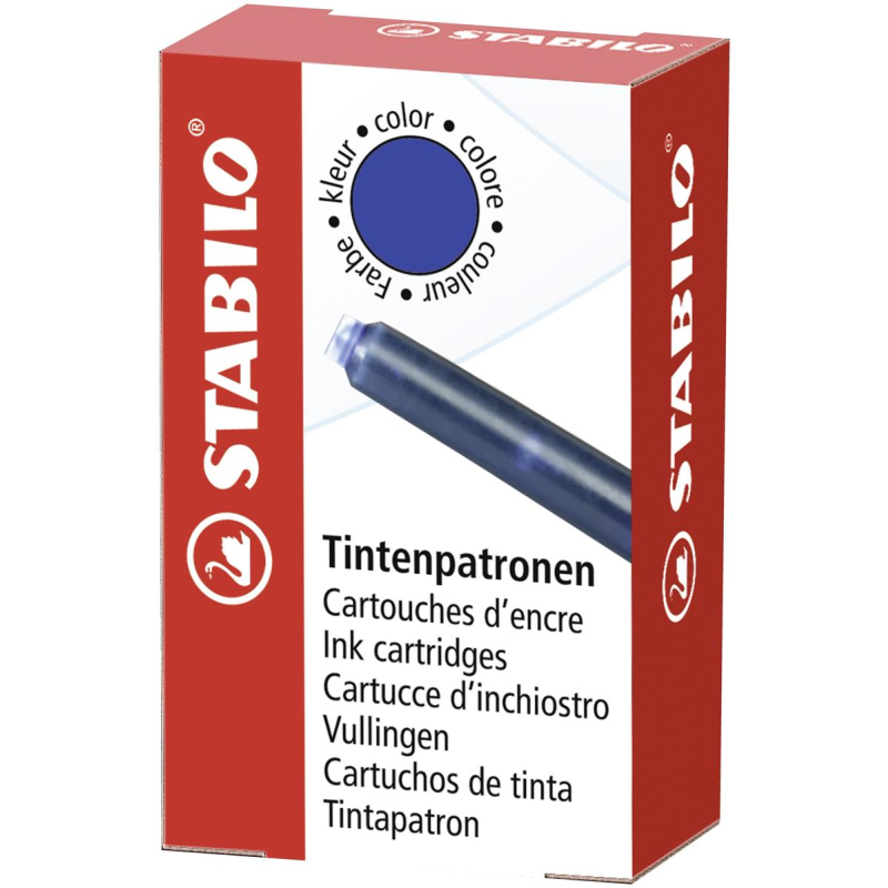 STABILO Tintenpatrone - blau - löschbar - 6 Stück