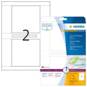 Herma 4373 SPECIAL CD-Cover-Etiketten - DIN A4 - 121,5 x...