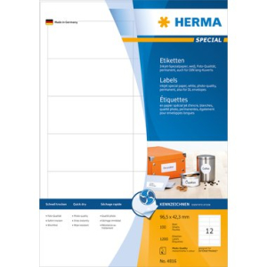 Herma 4816 SPECIAL Inkjet-Etiketten - DIN A4 - 97 x 42,3 mm - weiß - 1200 Stück