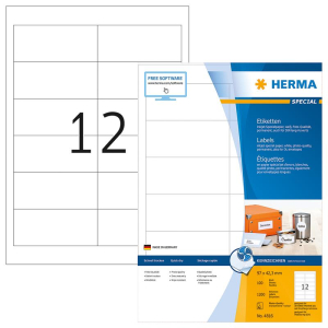 Herma 4816 SPECIAL Inkjet-Etiketten - DIN A4 - 97 x 42,3...