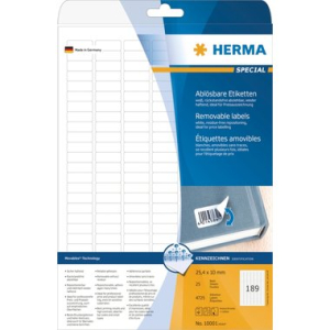 Herma 10001 SPECIAL Etiketten - DIN A4 - 25,4 x 10 mm -...