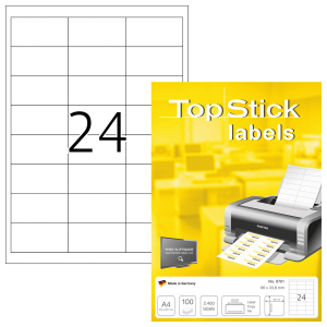 TopStick 8701 Etiketten - 66 x 33,8 mm - weiß - 2400 Stück