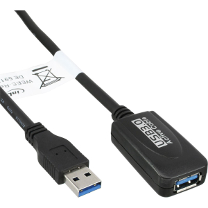 InLine USB 3.0 Aktiv-Verl&auml;ngerung, Stecker A an...