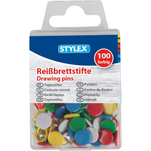 STYLEX Reissbrettstifte - farbig sortiert - 100er Schachtel