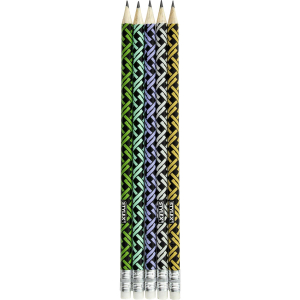 STYLEX Bleistifte mit Radiergummi - HB - 5 Stück
