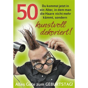 Komma3 Gl&uuml;ckwunschkarte 50. Geburtstag Mann