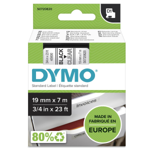 DYMO Original D1 Schriftband - 19 mm x 7 m - schwarz auf transparent