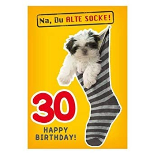 Komma3 Gl&uuml;ckwunschkarte 30. Geburtstag Alte Socke