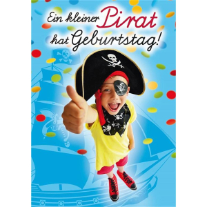 Komma3 Glückwunschkarte Fröhlicher Pirat mit...