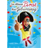 Komma3 Glückwunschkarte Fröhlicher Pirat mit Konfetti