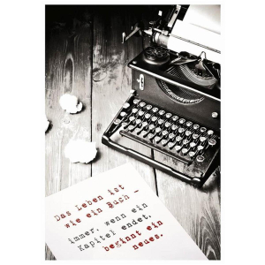 Komma3 Glückwunschkarte alte Schreibmaschine 