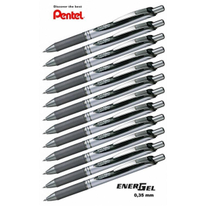 Pentel Gel-Tintenroller Liquid EnerGel BL77, 0,35mm, schwarz 12er-Pack
