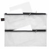 FolderSys Sammelbeutel, A4, 3 Zusatzfächer, PVC klar gewebeverstärkt, Zip schwarz, 10ST