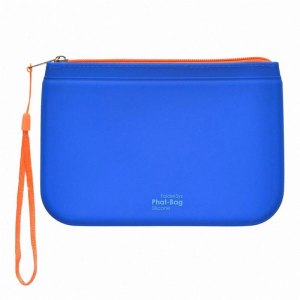 FolderSys Silikon-Reißverschluss-Beutel "Phat-Bag", A6, blau opak