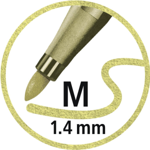 STABILO Pen 68 Filzstift - 1,4 mm - metallic gold + silber