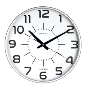 Unilux Uhr MAXI POP - Ø 37,5 cm - Gehäuse: grau - Ziffernblatt: weiß