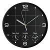 Unilux On Time Wanduhr, schwarz aus Kunststoff, 30 cm Durchmesser