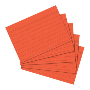 herlitz Karteikarten - DIN A6 - liniert - orange - 100 Stück
