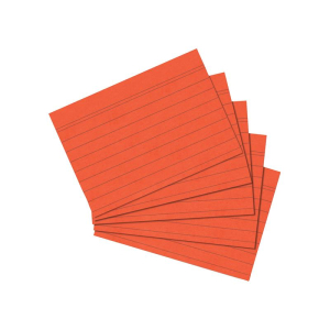 herlitz Karteikarten - DIN A7 - liniert - orange - 100 Stück