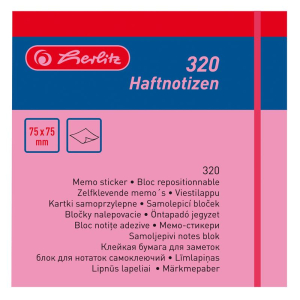 herlitz Haftnotizblock - 75 x 75 mm - 320 Blatt - neon