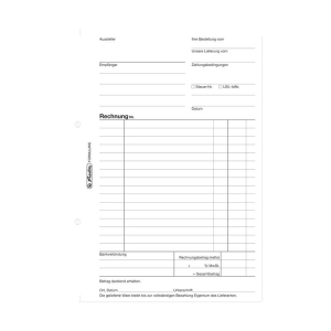 herlitz Rechnungsbuch 304 - DIN A5 - 2 x 50 Blatt