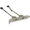 InLine Slotblech USB 2.0, 2x USB Buchse auf 2x 5pol Pfostenverbinder, 0,3m