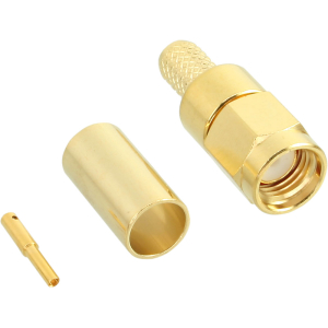 InLine WLAN R-SMA Stecker Crimpversion, Gold Kontakte, für RG58 Kabel, bulk