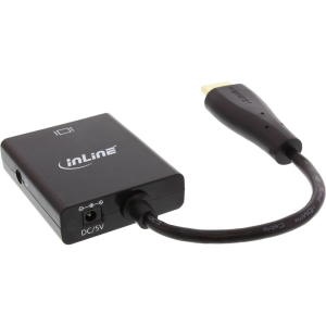 InLine Dongle Konverter HDMI zu VGA, mit Audio, Eingang HDMI, Ausgang VGA und Stereo Audio