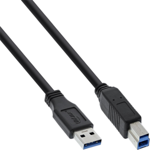 InLine USB 3.0 Kabel - A an B - schwarz - 0,3m
