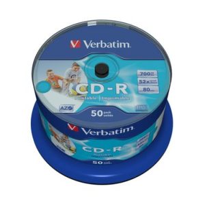 Verbatim CD-R 80 Min./700 MB printable, Spindel, 52-fach,...