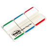 Post-it Haftstreifen Index STRONG, weiße Schreibfläche, farbiger Rand (grün, blau, rot)