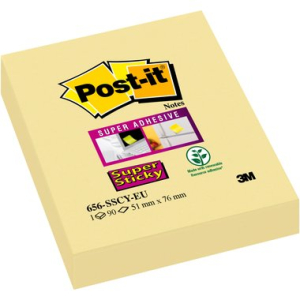 Post-it Haftnotiz Super Sticky Notes gelb, 51x76mm, Blatt...