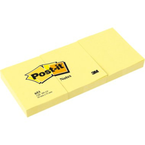Post-it Haftnotiz, 38x51mm, PG=3ST, Blatt 100/Block, gelb