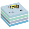Post-it Haftnotiz-Würfel Pastellfarben, 76x76mm, 450 Blatt, Pastell-Blautöne