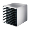 Leitz Schubladenbox Formular-Set - DIN A4 - 10 Schubladen - lichtgrau + schwarz