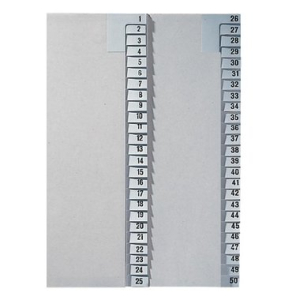 Leitz Zahlenregister - DIN A4 - 1-25 - Tauenpapier - grau...