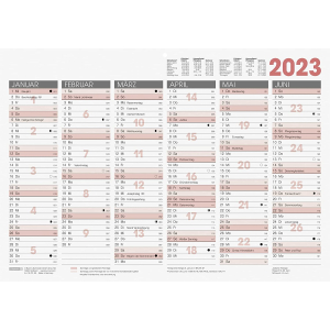 Tafelkalender DIN A3 2024 - 12 Monate, 6 Monate / 1...