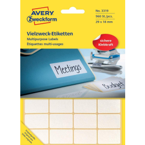 AVERY Zweckform Vielzweck-Etiketten - 29 x 18 mm - 960 Stück - weiß