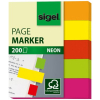 Sigel Haftmarker-Set Neon, 50x12 mm (mini), Blatt 5x40, 5 Neonfarben sortiert