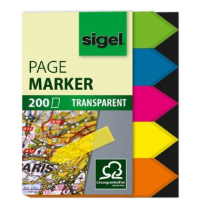 Sigel Haftmarker Film, 45x12 mm je Farbe, Blatt 45x60, 5...
