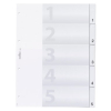 Durable Register blanko Kunststoff, 5 Blatt, A4 volle Höhe, transparent